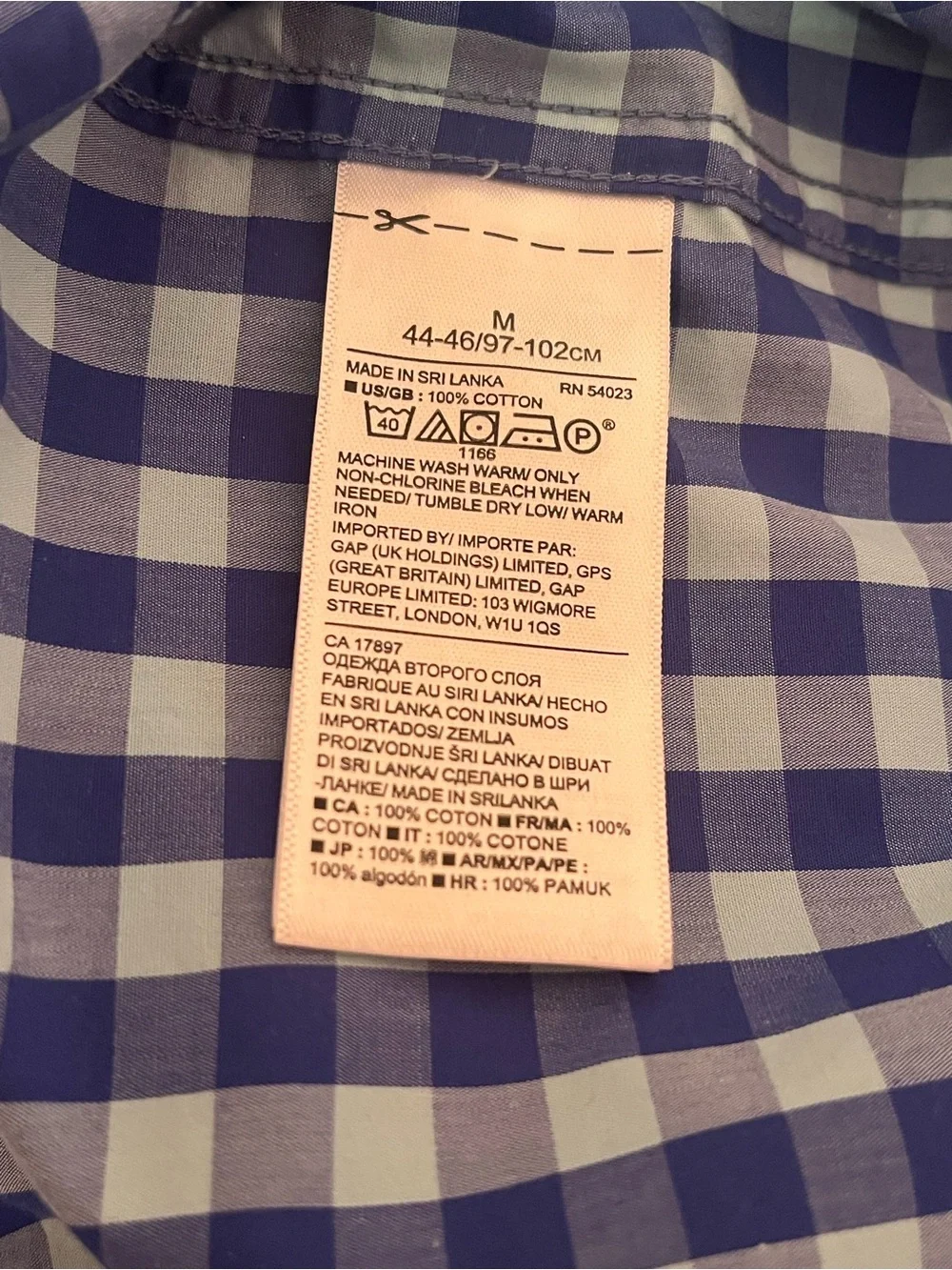 Banana Republic Men's Blue and White Gingham Button-Down Shirt